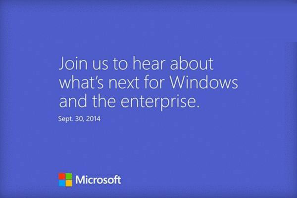微軟宣布9月30日在舊金山召開Windows9發(fā)布會 已發(fā)邀請函