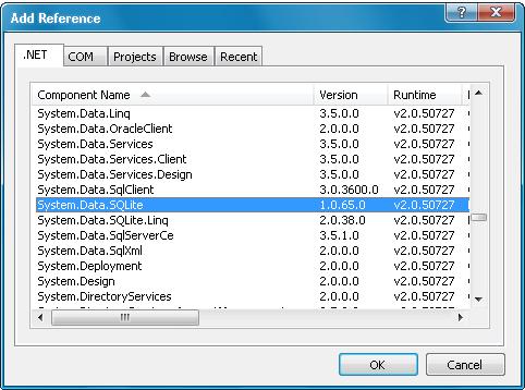 ASP.NET(C#)中操作SQLite數(shù)據(jù)庫實例